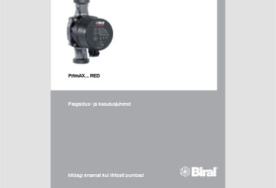 BIRAL PrimAX pumpade paigaldus- ja kasutusjuhend