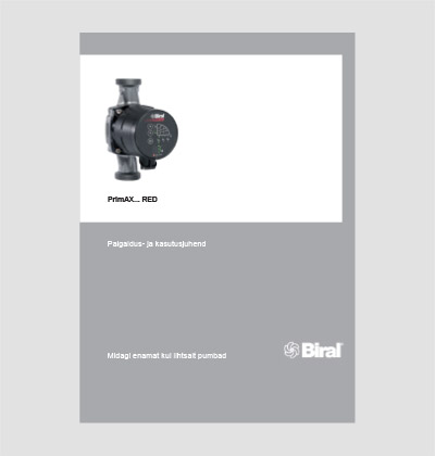 BIRAL PrimAX pumpade paigaldus- ja kasutusjuhend