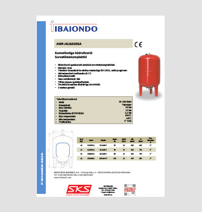 IBAIONDO hüdrofoor AMR-P 35-100l vertikaalne jalgadega