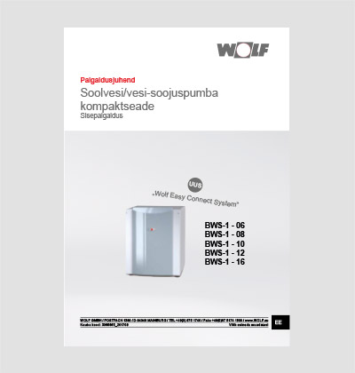 WOLF soolvesi/vesi-soojuspumba kompaktseade BWS-1 paigaldusjuhend