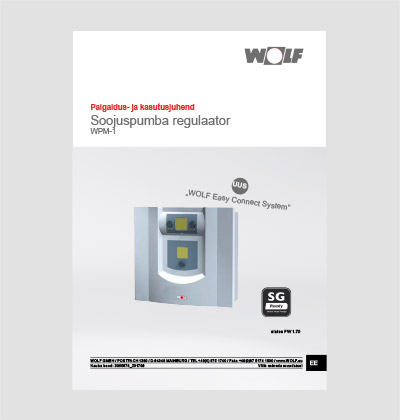 WOLF WPM-1 soojuspumba regulaator paigaldus- ja kasutusjuhend