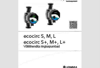 XYLEM ecocirc S, M, L paigaldus-, kasutus- ja hooldusjuhend